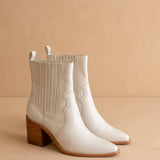 The Addison | White Western Boots