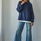 Navy Polyester Crewneck