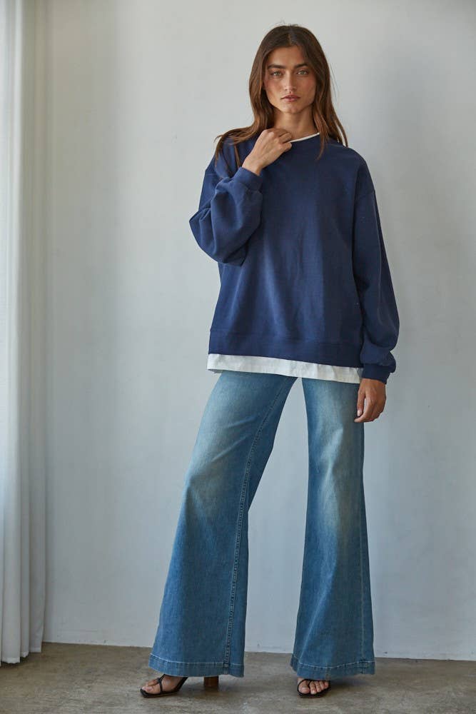 Navy Polyester Crewneck