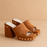 The Leona | Caramel Studded Platform Heel