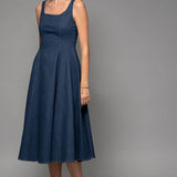 Denim A-Line Midi Dress