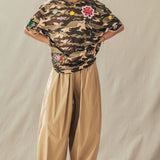 Camo Floral Patch Oversized Cotton Tee