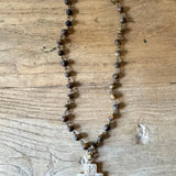 Carved Bone Cross Necklace
