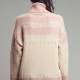 Relaxed Fit Fair Isle Turtleneck Sweater