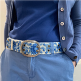 Forget-Me-Not Embroidered Wool Belt