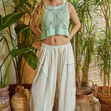 Sleeveless Crochet Crop Top
