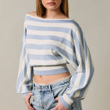 BOAT NECK DOLMAN SLEEVE SWEATER TOP