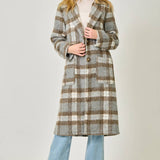 61234 Plaid Long Coat