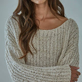 W2369 | Knit Sweater Cotton Polyester Oversized Top