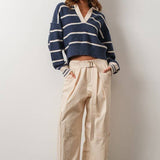 Marina Navy Blue V-Neck Pullover