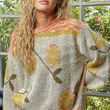 Orange Print Sweater