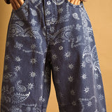 P6317   PAISLEY PRINT WASHED PANTS