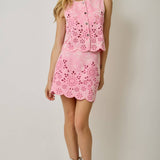 71099 Embroidered Eyelet Washed Skort