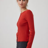 Button Ribbed Knit Cardigan - RTK1133