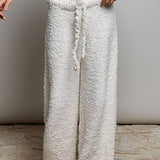 Solid Adjustable Drawstring Waist Casual Sweater Pants