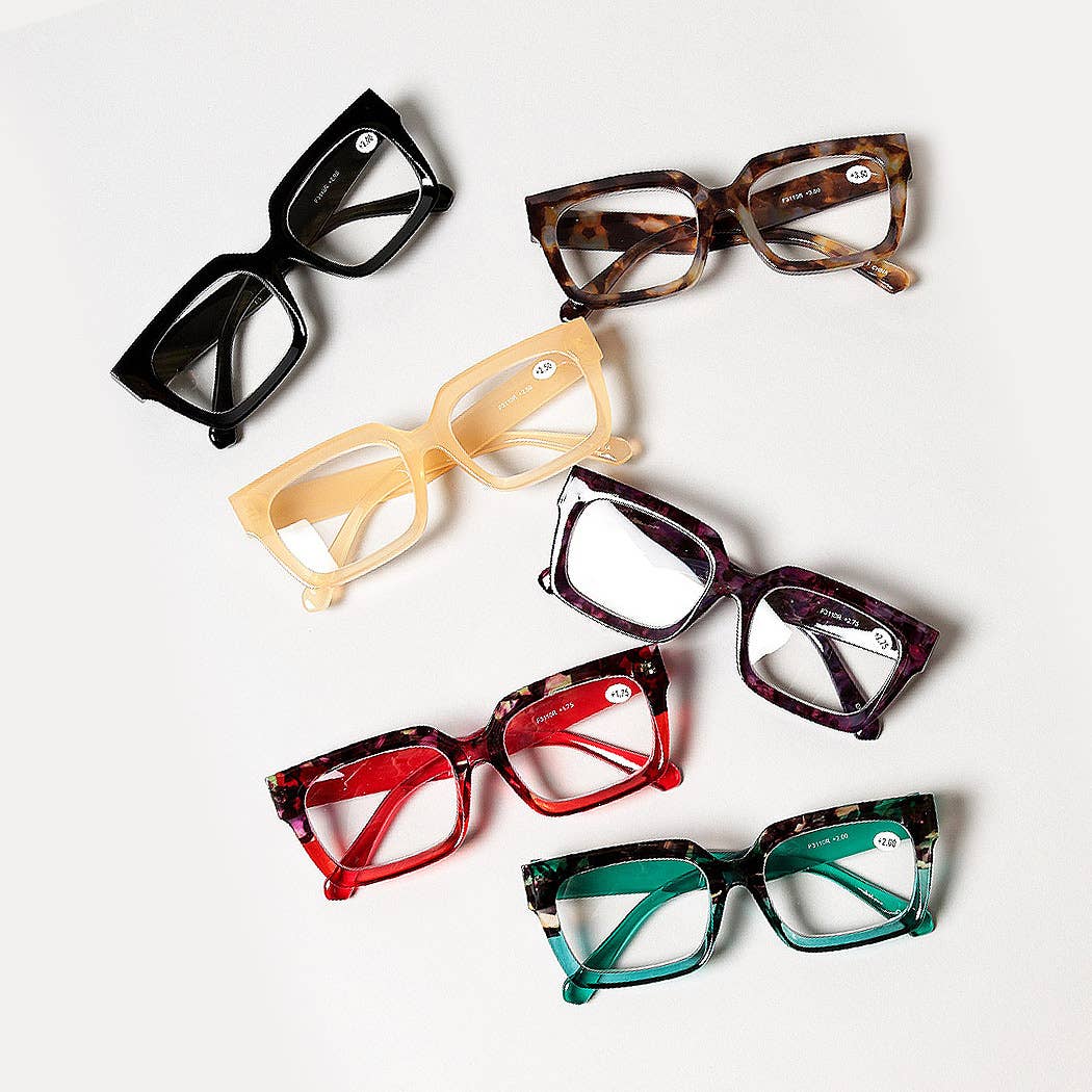 Spectacles Threads Bold Square Frame Reading Glasses – Sugar & Thread