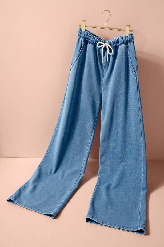 Relaxed Wide Leg Drawstring Pants