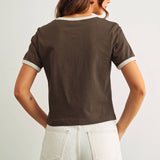 ET6334   SHORT SLEEVE RINGER TOP