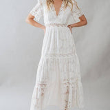 Lace Trim Maxi Dress