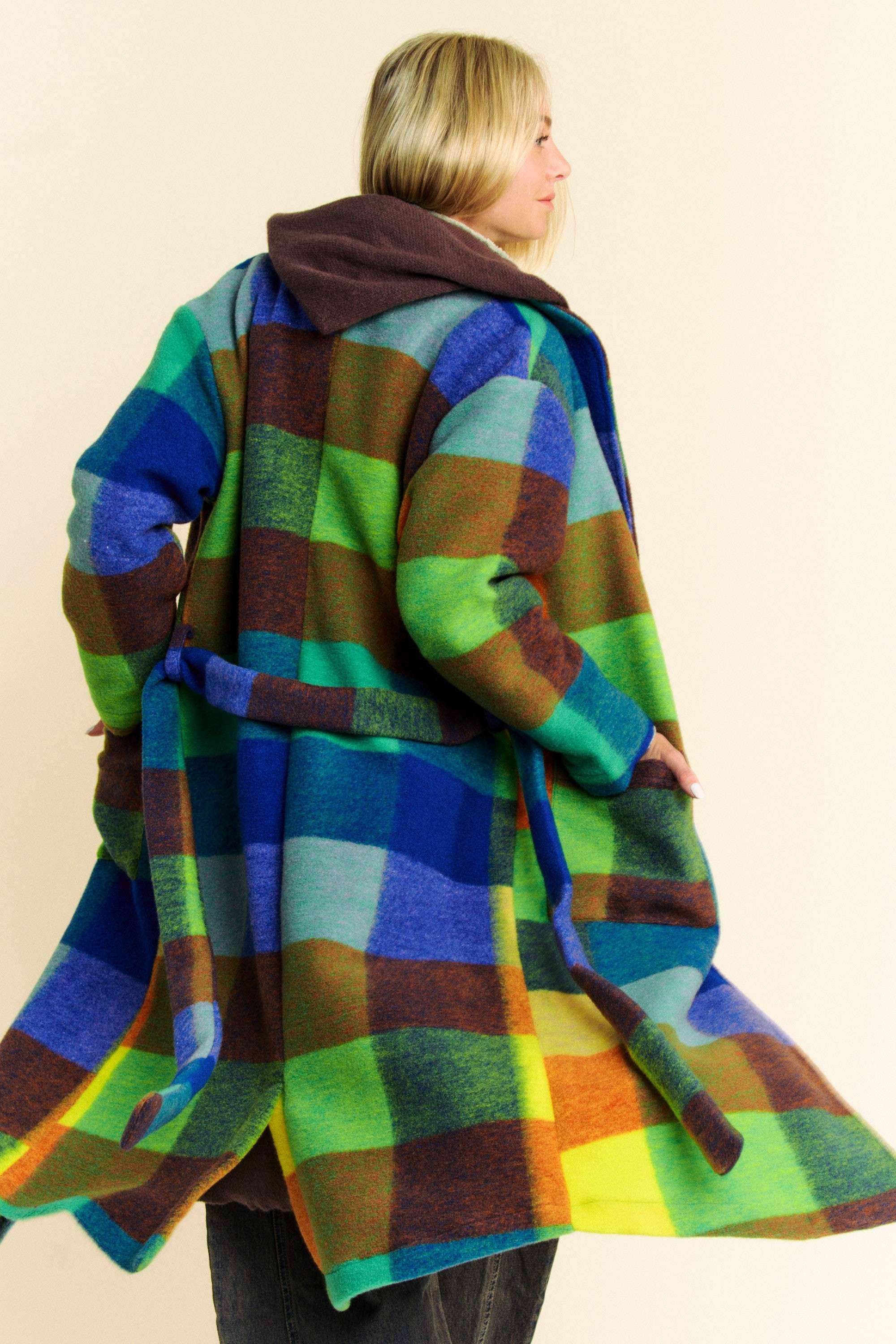 Multi Color Checker Coat