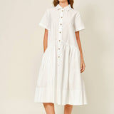 AJD5934 SHORT SLEEVE COTTON SHIRTS DRESS