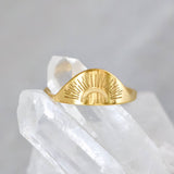 Engraved Moon Shine Ring