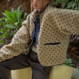 Button Front Polka Dot Sherpa Jacket