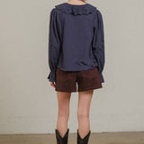 Embroidered Eyelet Collar Blouse - RT1180