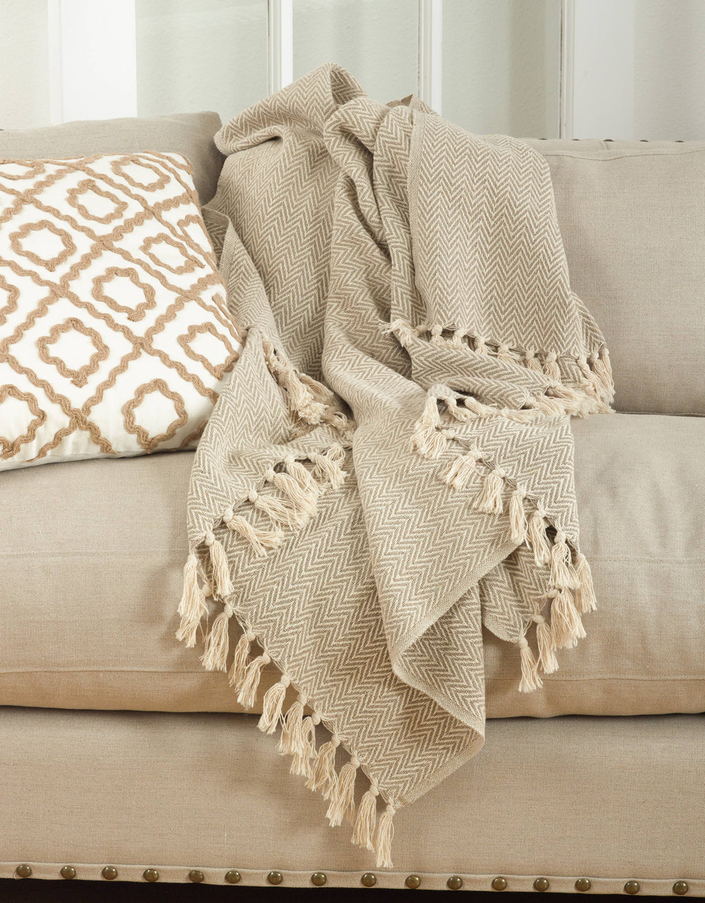 Soft Cotton Chevron Throw