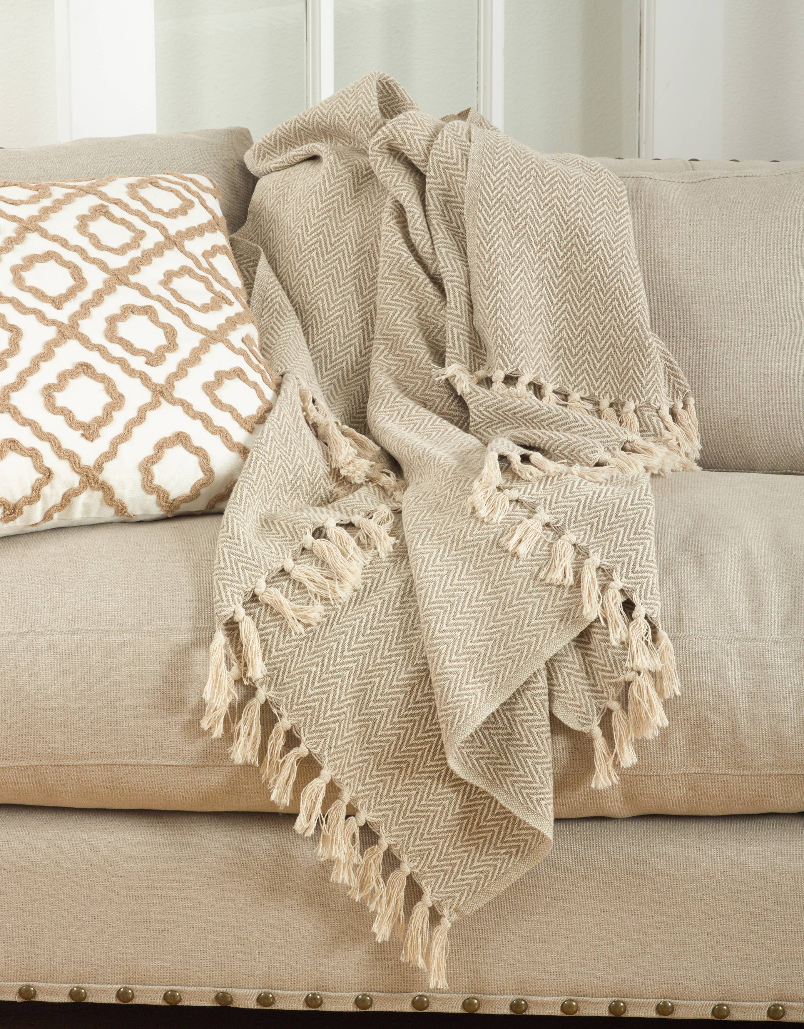 Soft Cotton Chevron Throw