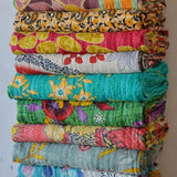 Handmade Indian Kantha Reversible Quilt Blanket