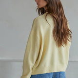 W2536 | Knit Polyester Acrylic Sweater Crew Neck Cardigan