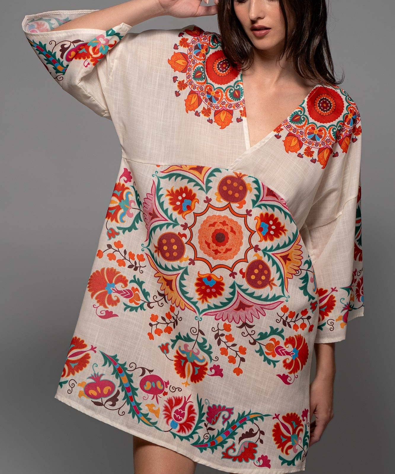 Medallion Bell Sleeve Dress