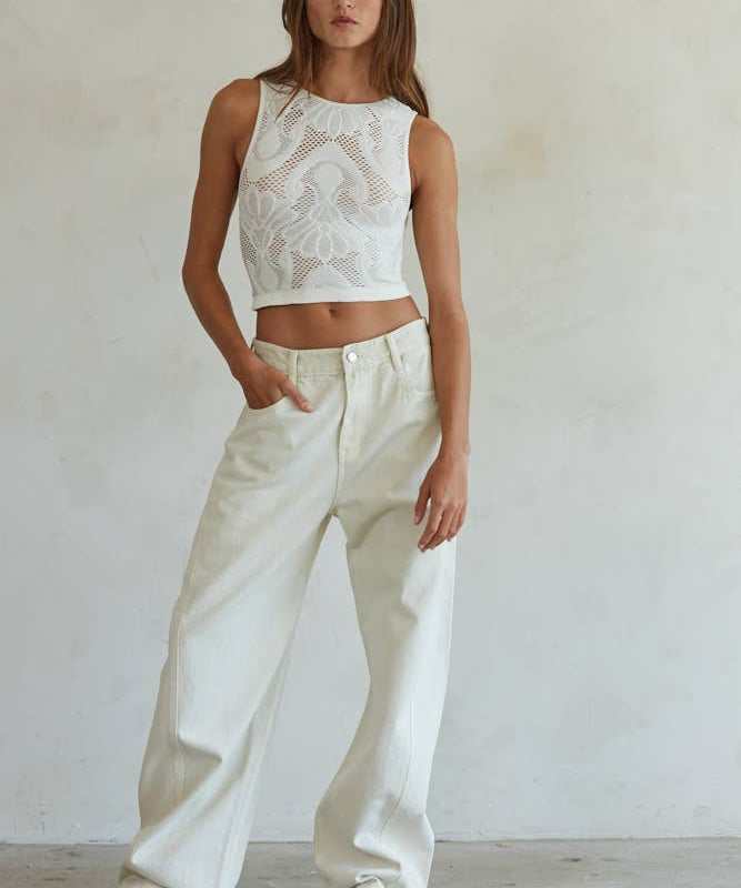 See-Through Jacquard Tank Top