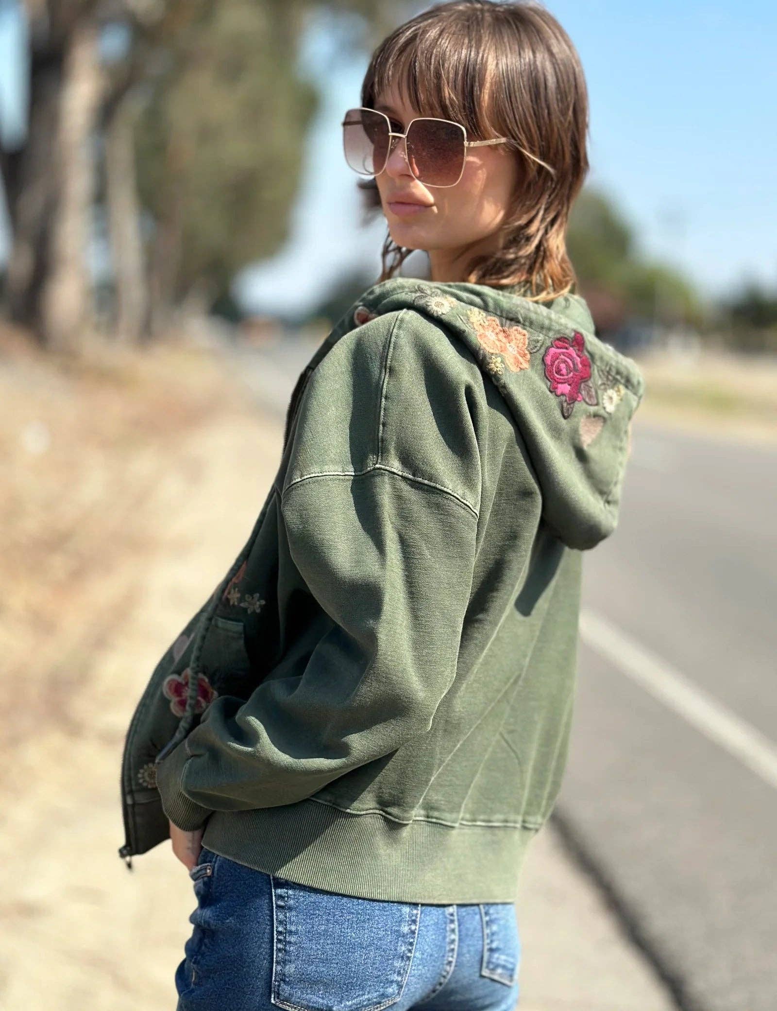"Camp Happy" Green Hoodie