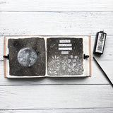 Leather Journal Artists Embossed - Moon Phases 7x7