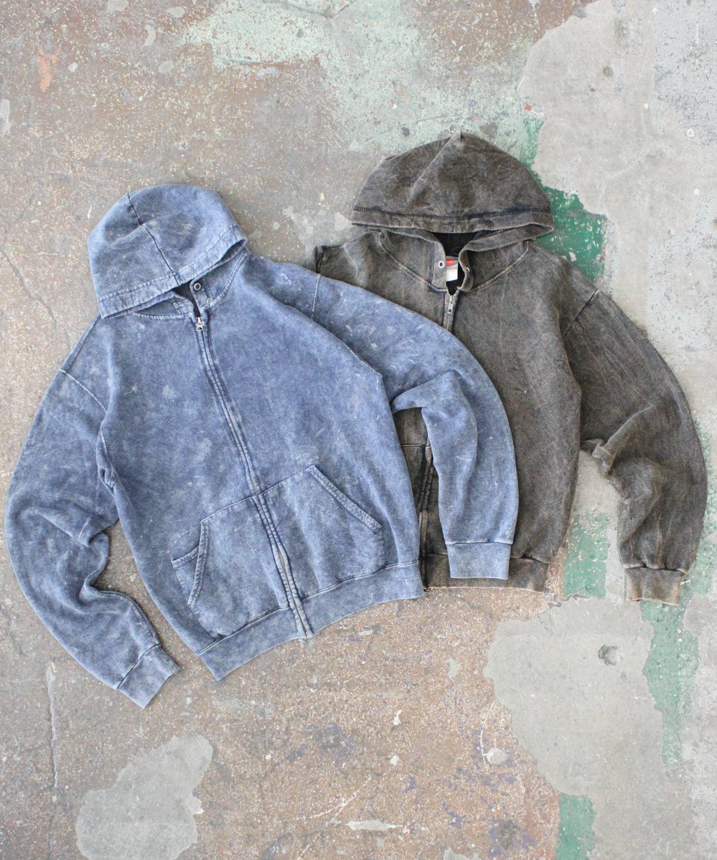 Acid Wash Oversized Zip Up Bundle