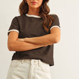 ET6334   SHORT SLEEVE RINGER TOP