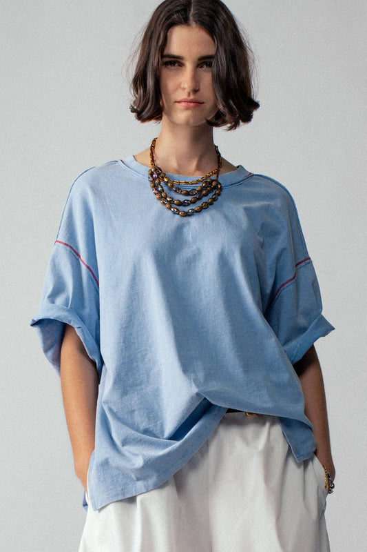 Contrast Stitch Oversized Tee
