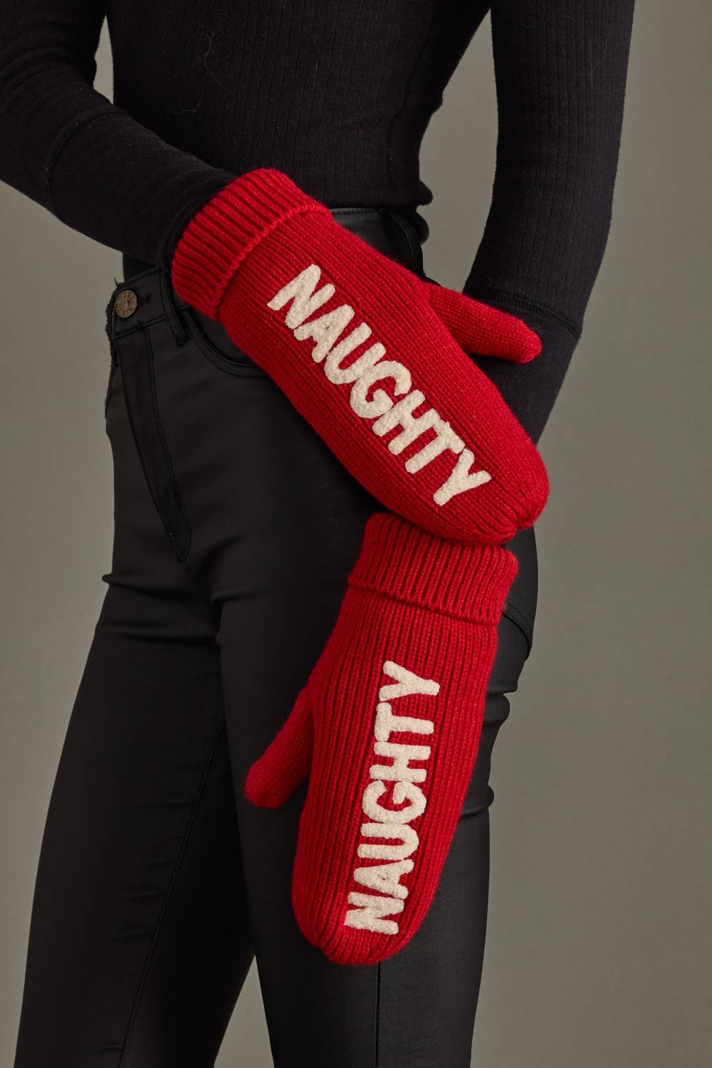 "Naughty" Knit Mittens