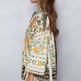 Balloon Sleeve Floral Printed Top