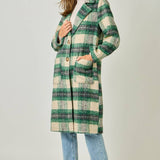 61234 Plaid Long Coat