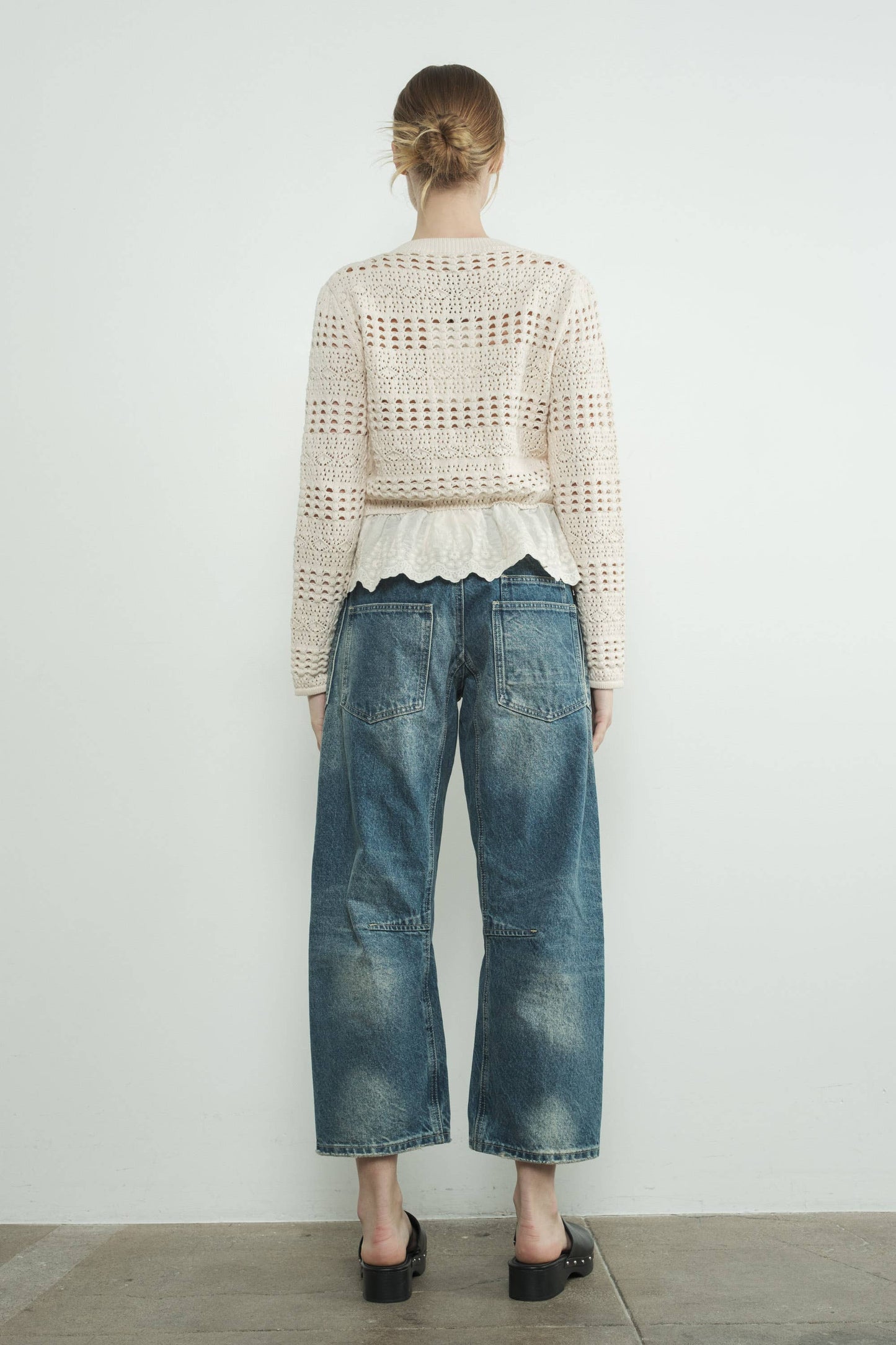 Barrel Denim Pants w/ Drawstring Waist
