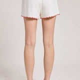 Embroidered Elastic Waist Shorts