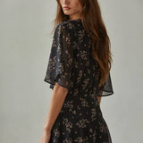 Chiffon Floral Print Mini Dress