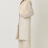 61307 Color Blocked Long Coat