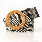 Boho Women's imitation straw wide elastic deco belt