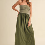 Linen Tube Top Maxi Dress