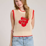 Sleeveless, Cream-Colored Knitted
