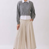 Pleated Culotte Pants